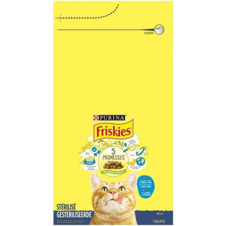 FRISKIES - Croquettes Chats Stérilisé au Saumon - Sac de 4 kg Sonico.fr