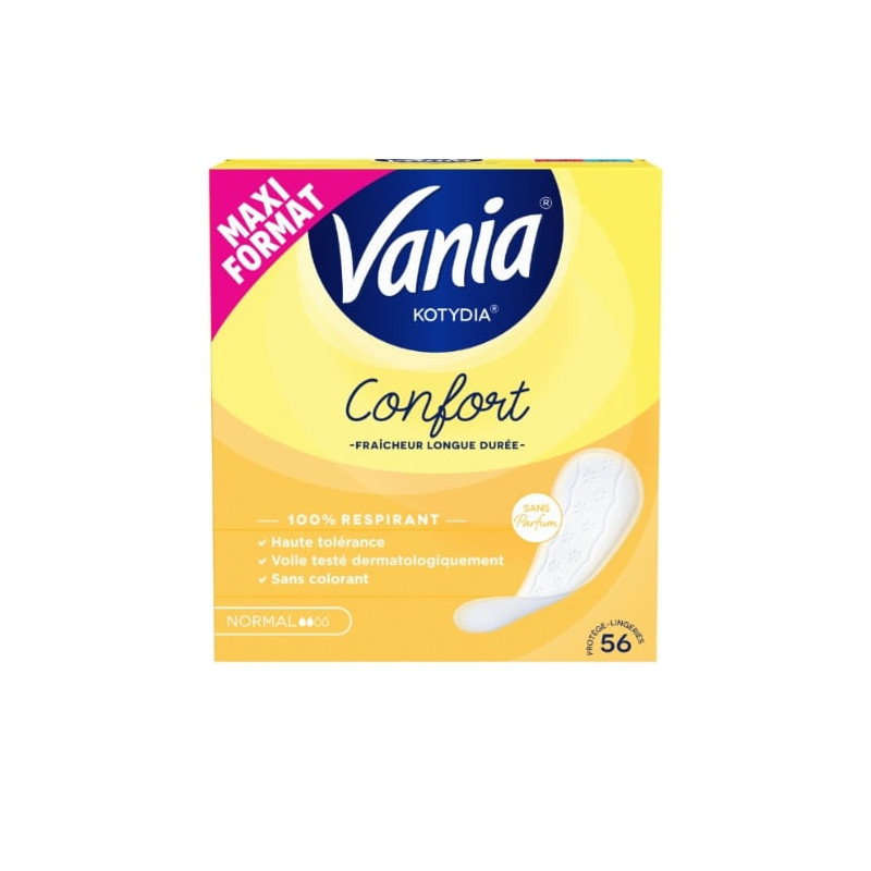 VANIA - Kotydia Confort Normal sans parfum - boîte de 56 protèges-slips Sonico.fr