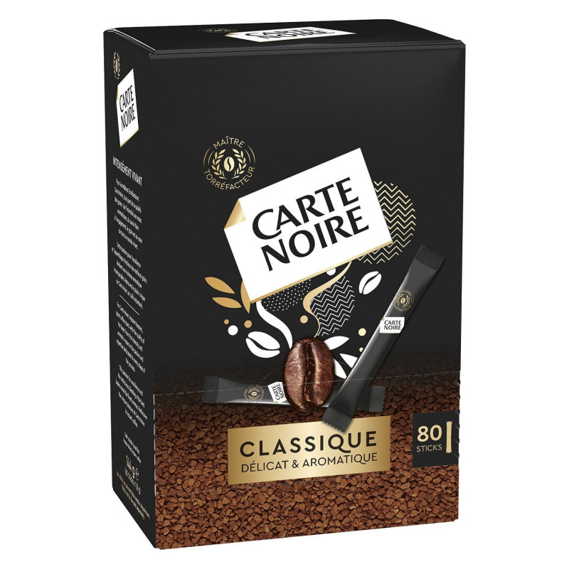 CARTE NOIRE - Café soluble classique - boite de 80 sticks de 1,8g Sonico.fr