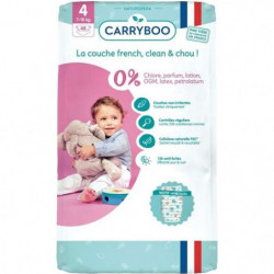 CARRYBOO - Couches écologiques Dermo-sensitives - taille 4 (7-18 kg) - paquet de 48 couches Sonico.fr