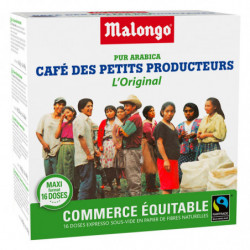 MALONGO - L'Original PETITS PRODUCTEURS - 16 dosettes de café Compatibles 123 spresso Sonico.fr