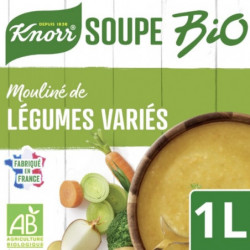 KNORR - Soupe Bio Mouliné Légumes Variés Du Potager - brique de 1 L Sonico.fr