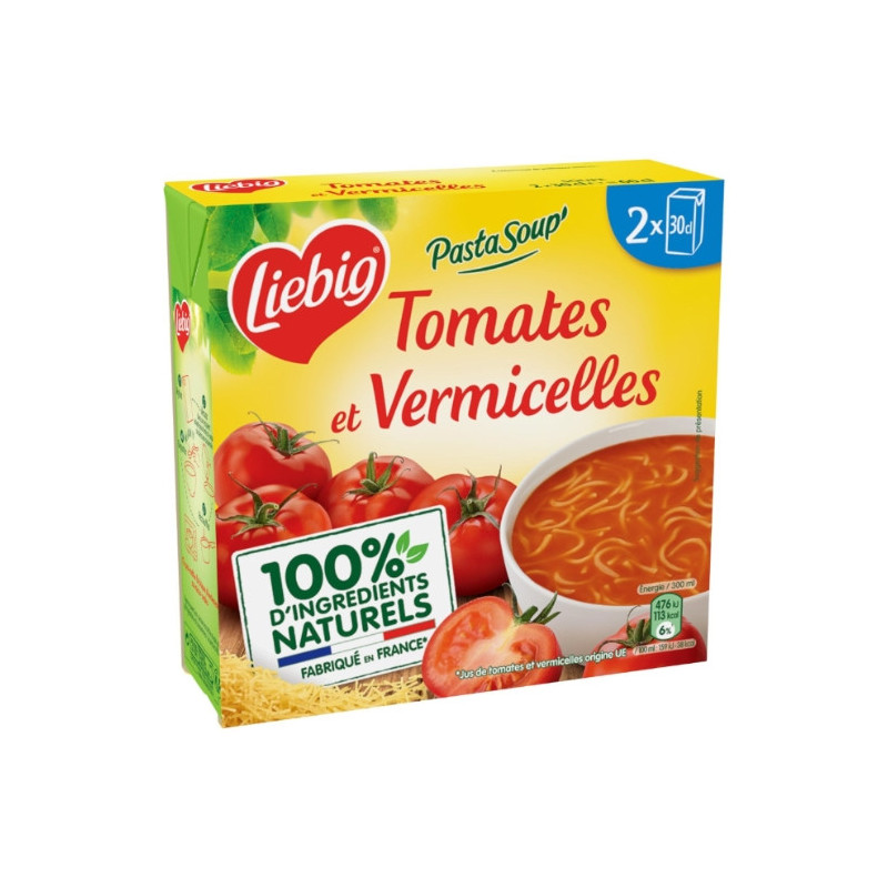 LIEBIG - PastaSoup' Soupe Tomates et Vermicelles - paquet de 2x30cl Sonico.fr