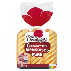 LA BOULANGERE - 6 Mini Baguettes Viennoises - paquet de 330 g Sonico.fr