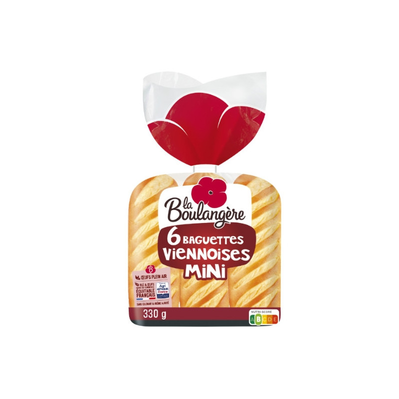 LA BOULANGERE - 6 Mini Baguettes Viennoises - paquet de 330 g Sonico.fr