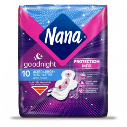 NANA - Ultra Large Goodnight avec ailettes - 10 serviettes hygiéniques Sonico.fr