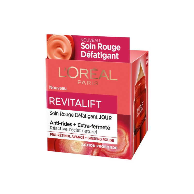 L'OREAL PARIS - Revitalift Soin du jour rouge défatigant anti-rides - 50 ml Sonico.fr