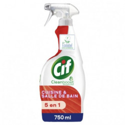 CIF - Cuisine et Salle de bain 5en1 Nettoyant multi-usages - spray de 750 ml Sonico.fr