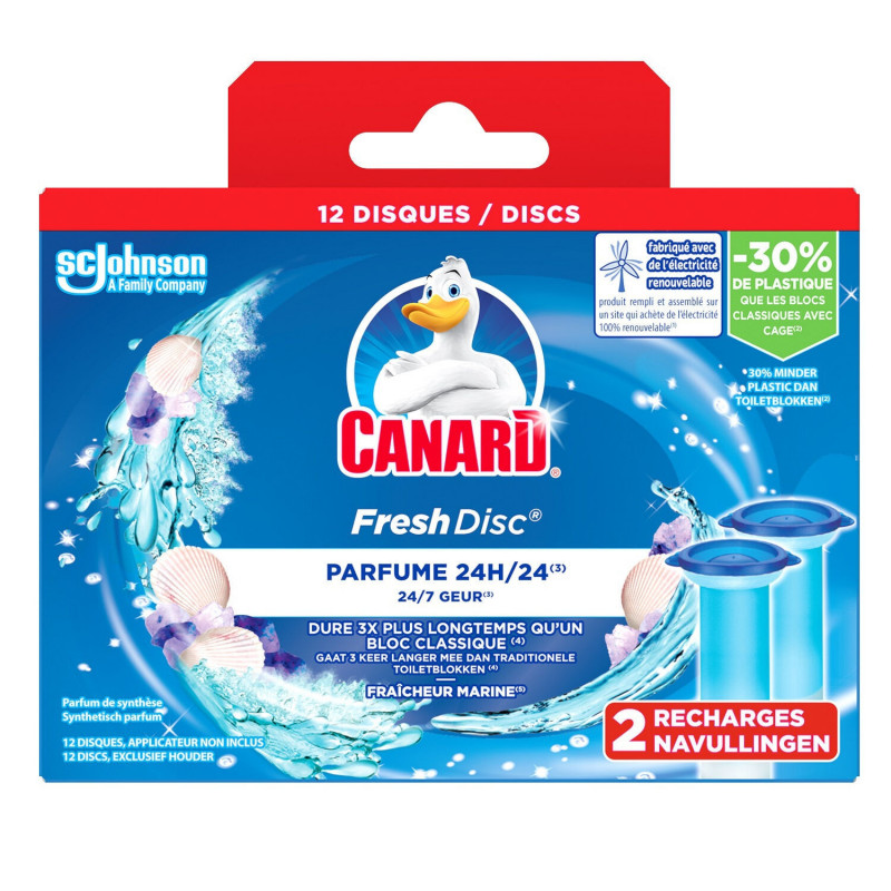 CANARD WC - Recharges Fresh Disc Marine - boite de 2 X 6 Disques Sonico.fr