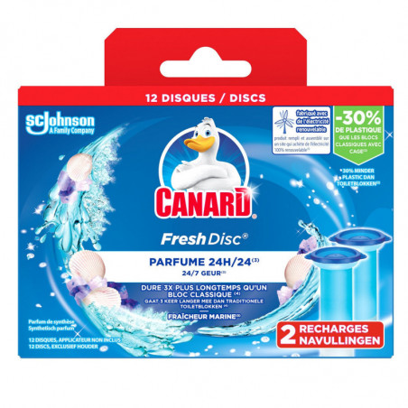 CANARD WC - Recharges Fresh Disc Marine - boite de 2 X 6 Disques Sonico.fr