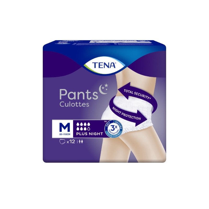 TENA - Pants Plus Night Taille M Sous-vêtements absorbants - paquet de 12 culottes Sonico.fr