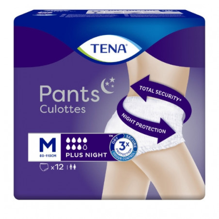 TENA - Pants Plus Night Taille M Sous-vêtements absorbants - paquet de 12 culottes Sonico.fr