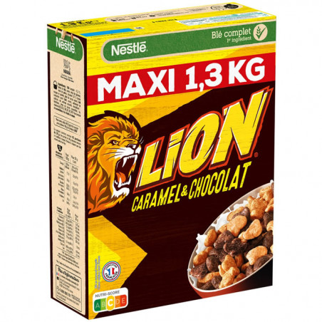 LION - Céréales au Caramel et au Chocolat - paquet de 1.3 kg Sonico.fr